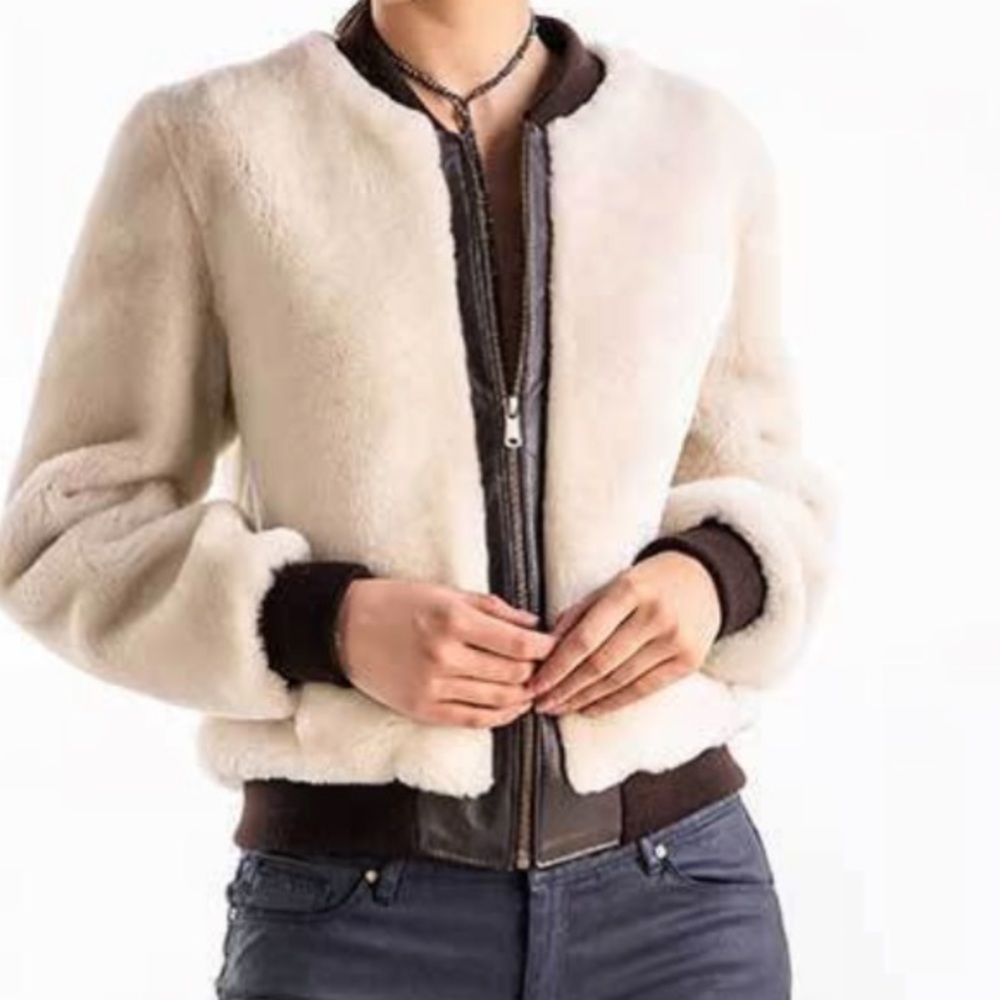 SUGAR + LIPS FAUX SHERPA BOMBER JACKET